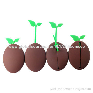 Lovely Coffee Beans Silicone Key Bags, OEM and ODM Designs Welcomed